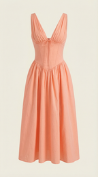 Sofia | Women's Plunge Midi Dress Elegant