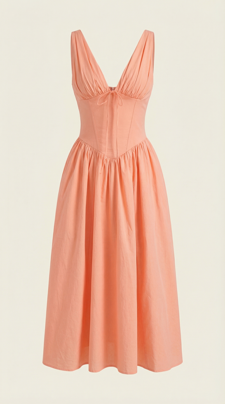 Sofia | Women's Plunge Midi Dress Elegant