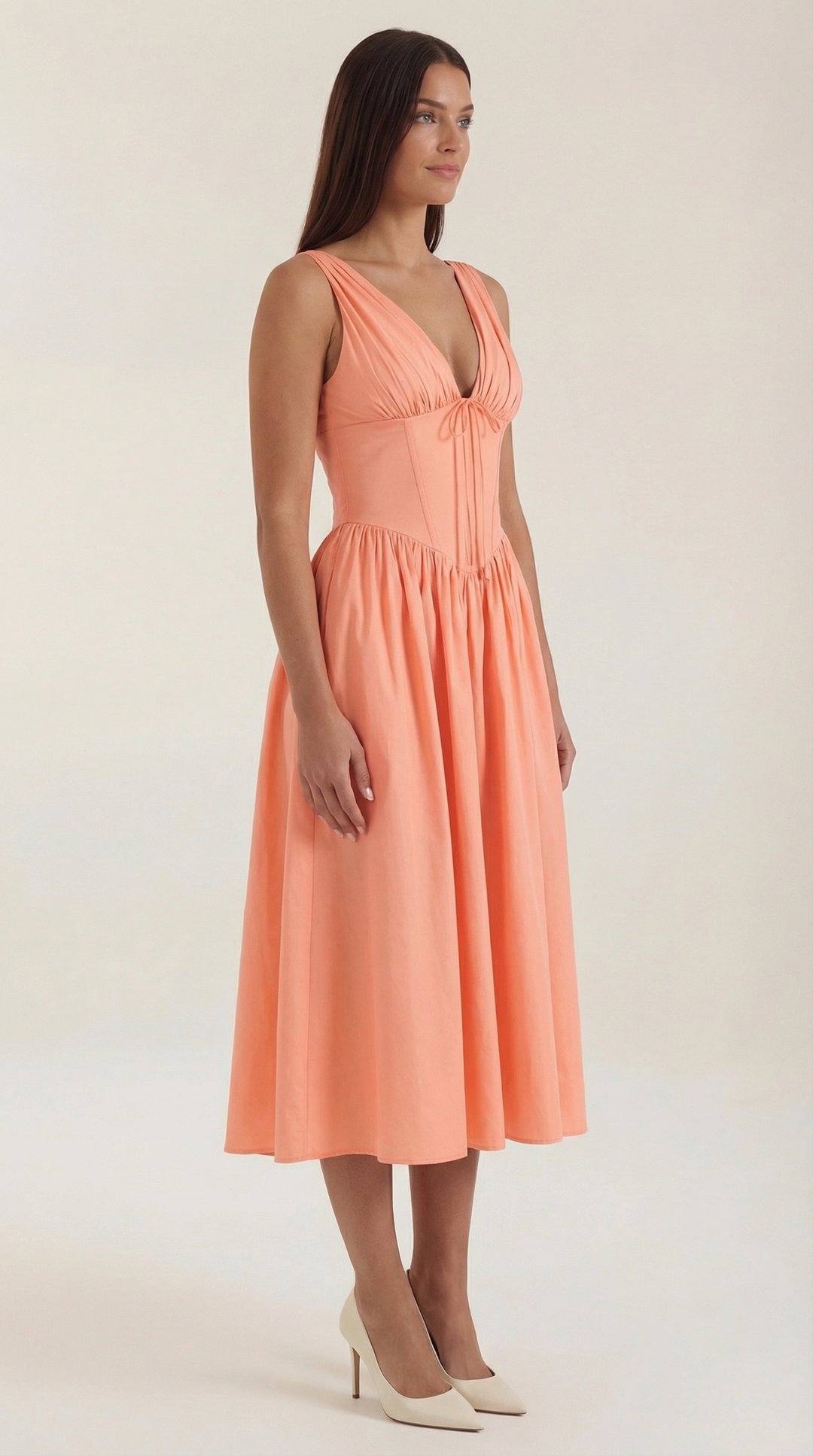 Thea | Women's Tie Front Midi Dress