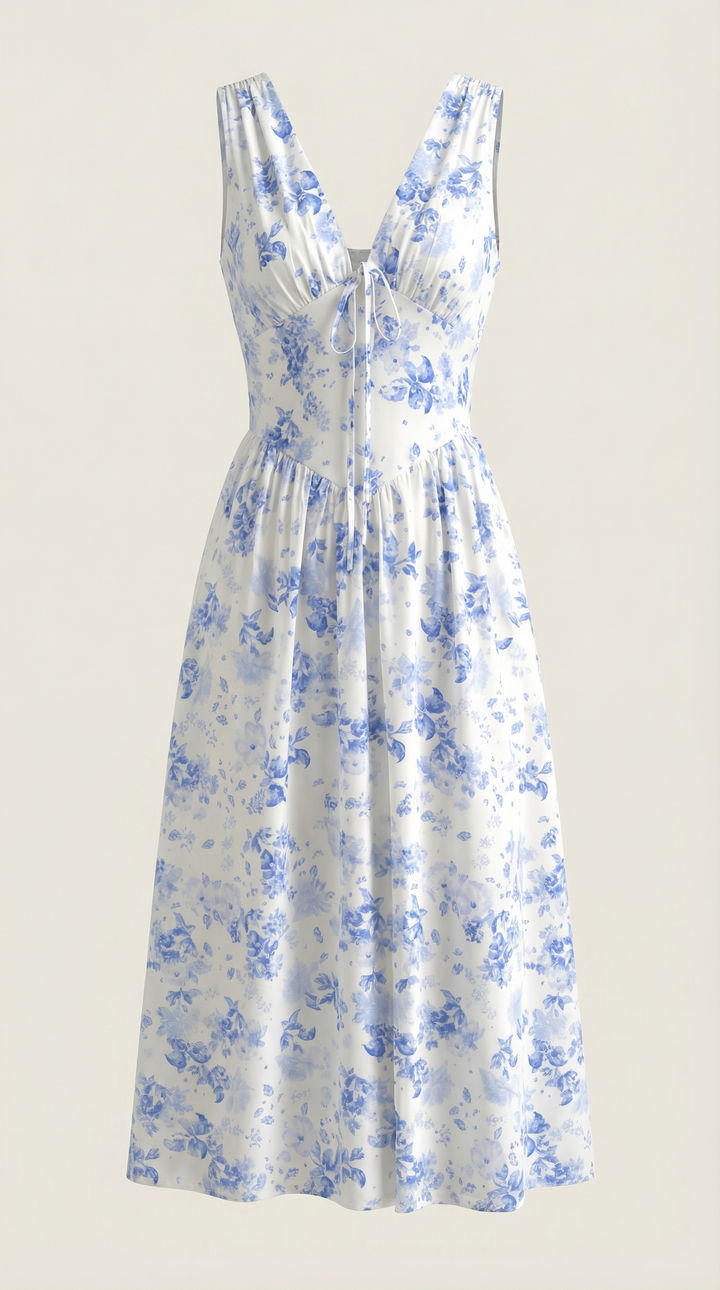 Sofia | Women's Plunge Midi Dress Elegant