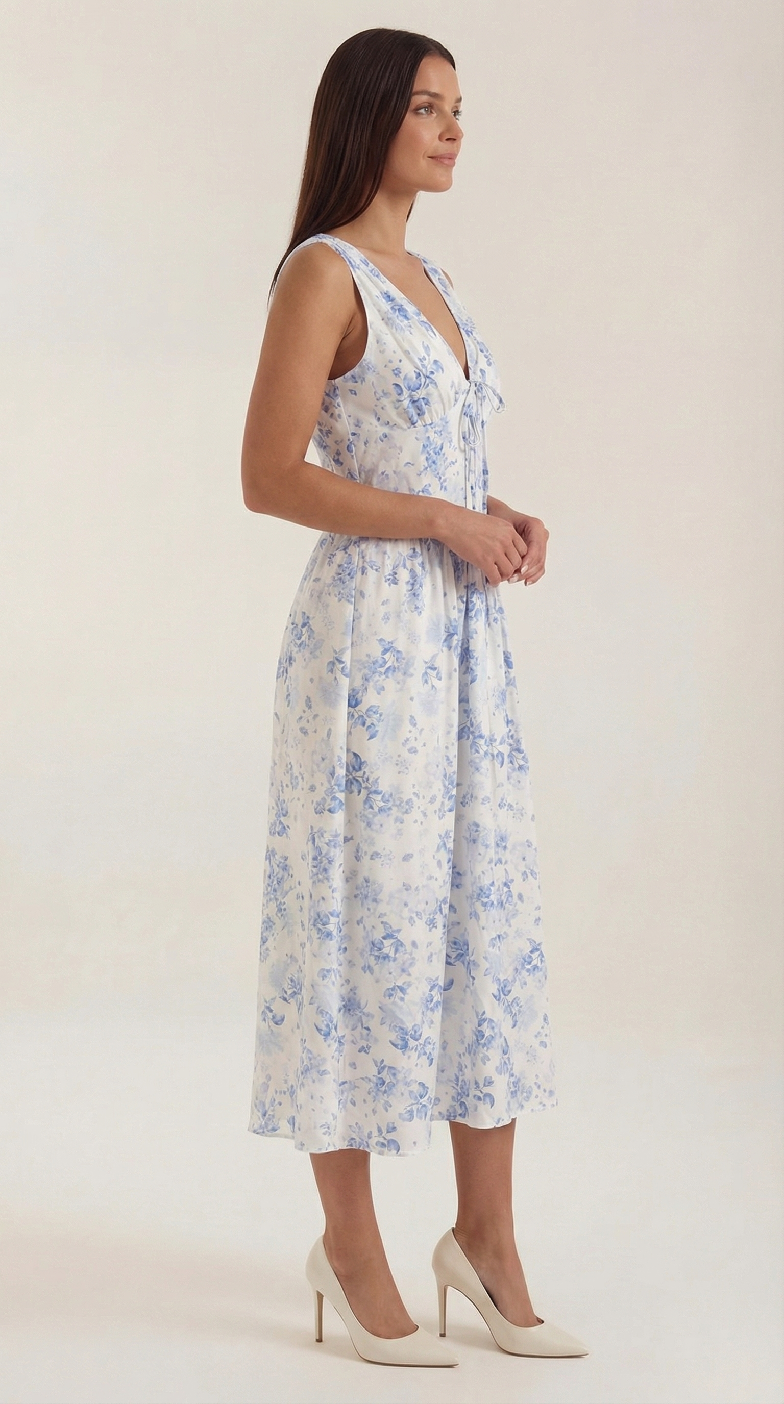 Sofia | Women's Plunge Midi Dress Elegant