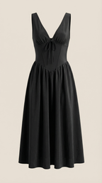 Sofia | Women's Plunge Midi Dress Elegant