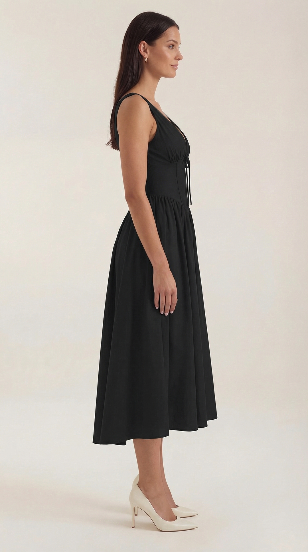 Thea | Women's Tie Front Midi Dress