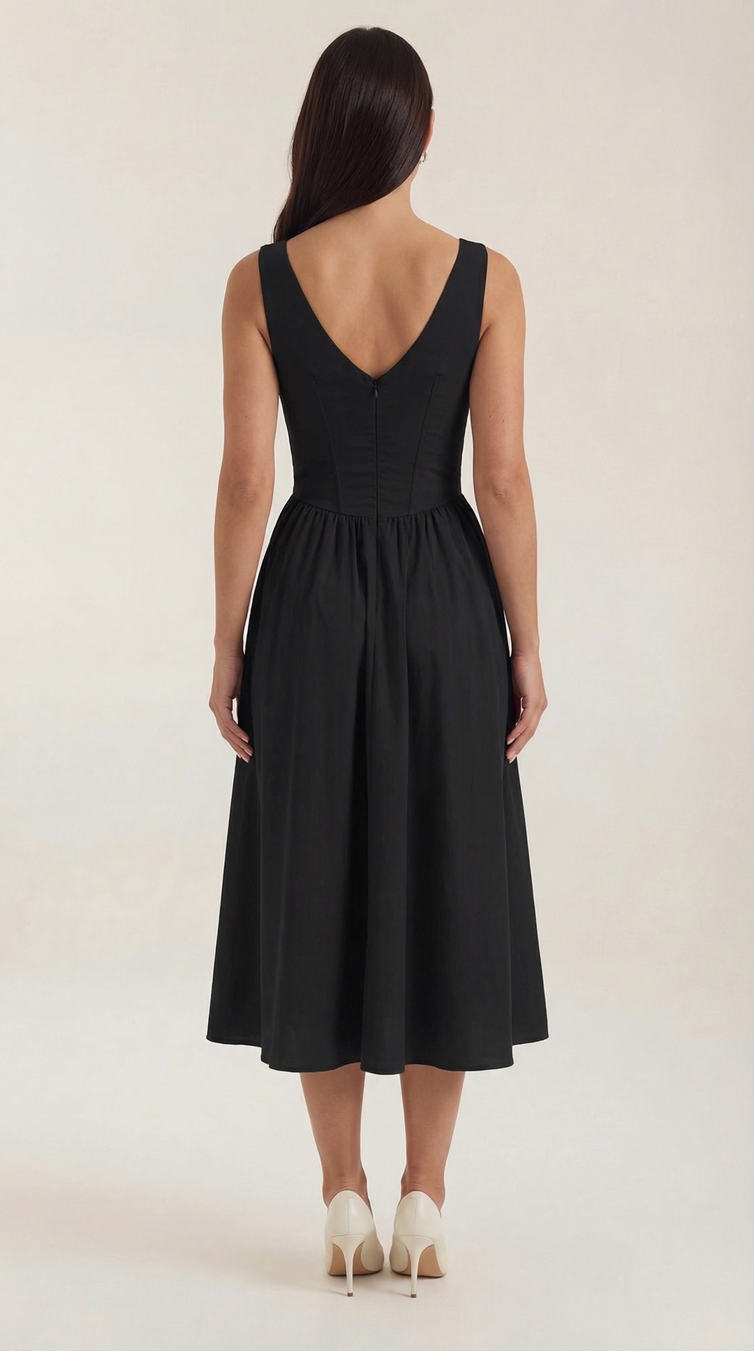 Sofia | Women's Plunge Midi Dress Elegant