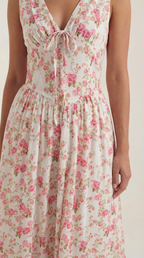Thea | Women's Tie Front Midi Dress