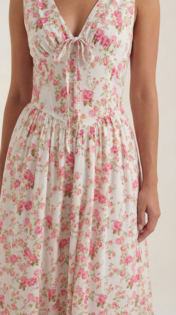 Thea | Women's Tie Front Midi Dress