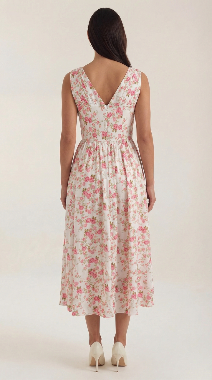 Thea | Women's Tie Front Midi Dress