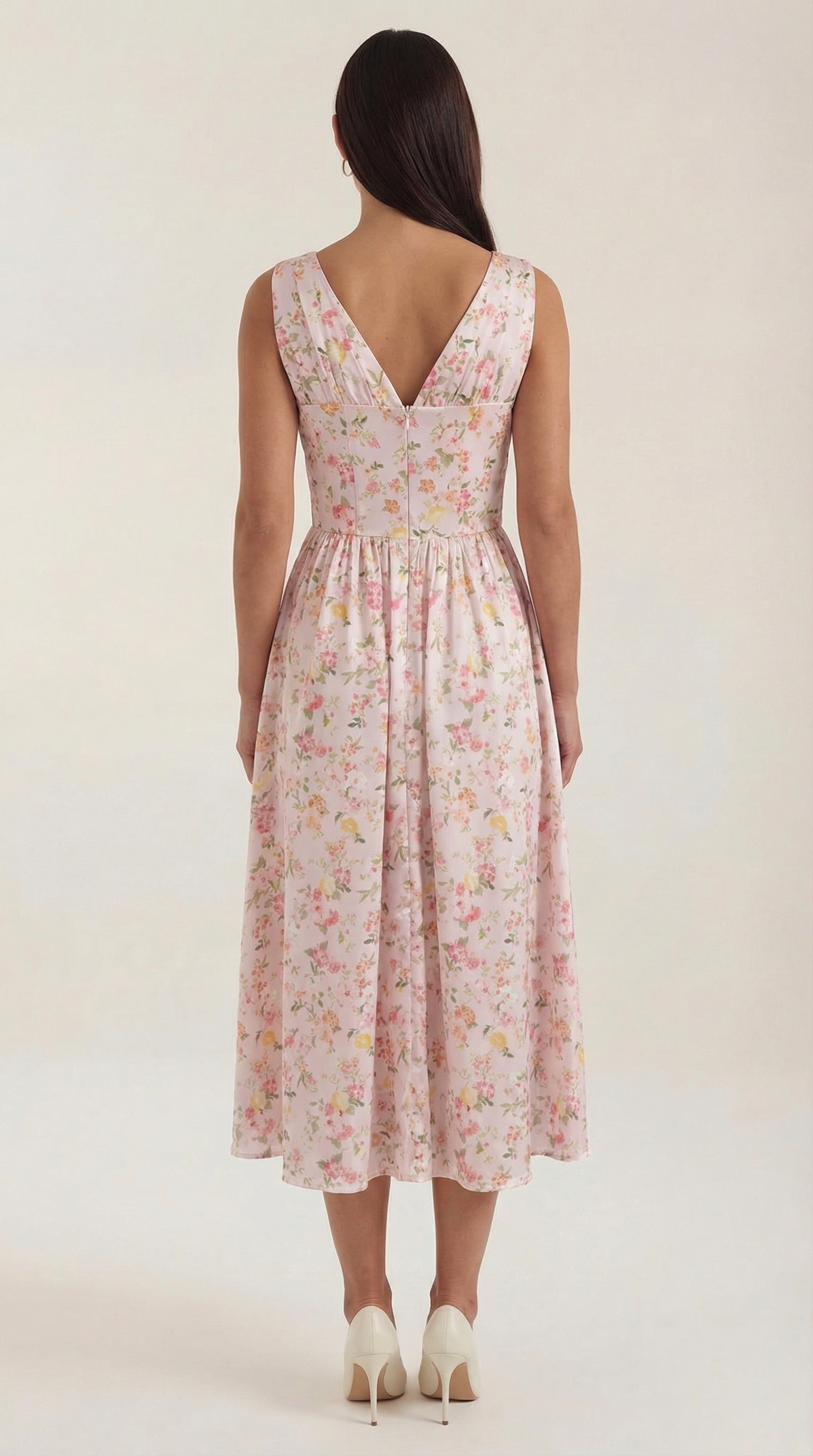 Sofia | Women's Plunge Midi Dress Elegant