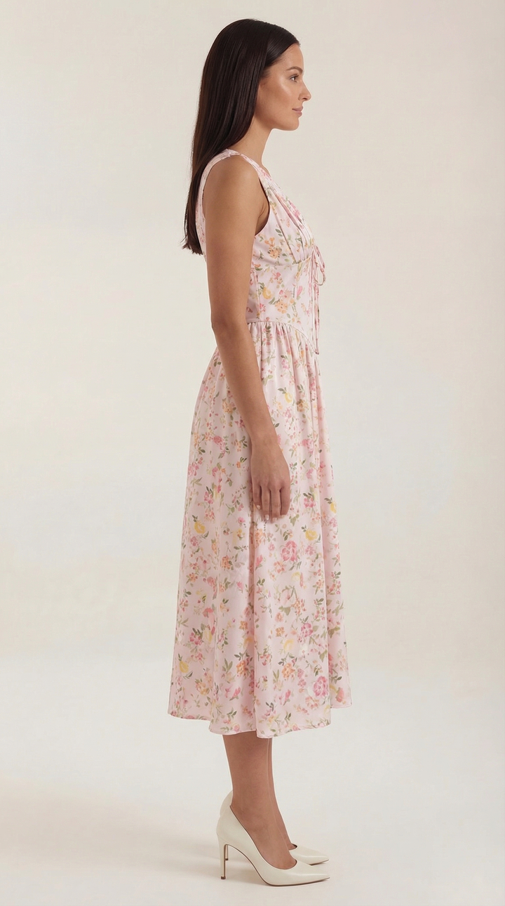 Thea | Women's Tie Front Midi Dress