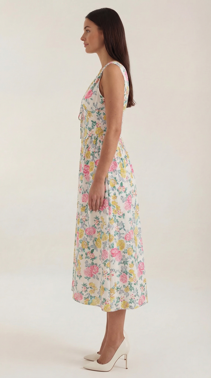 Thea | Women's Tie Front Midi Dress