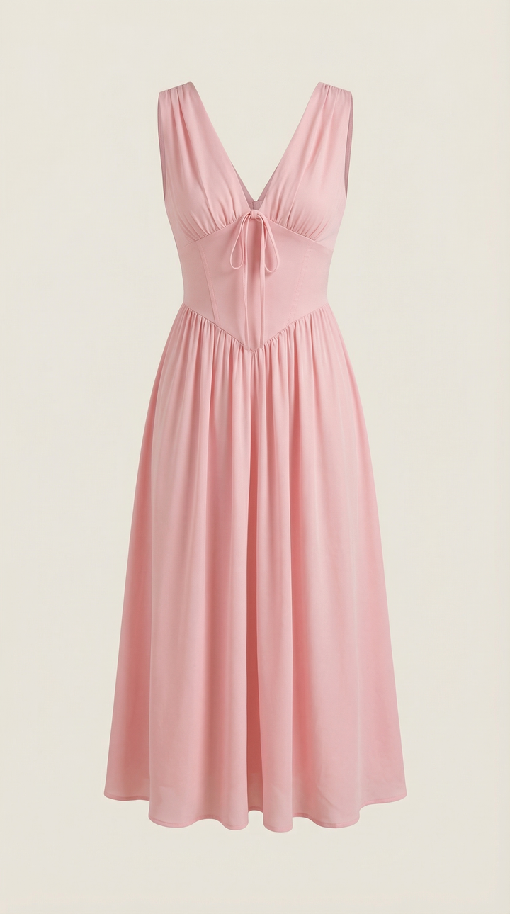 Thea | Women's Tie Front Midi Dress