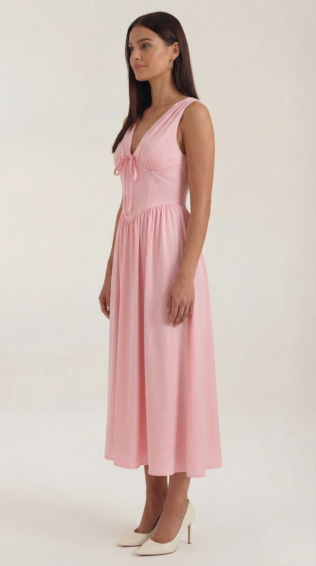 Sofia | Women's Plunge Midi Dress Elegant