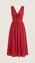 Thea | Women's Tie Front Midi Dress