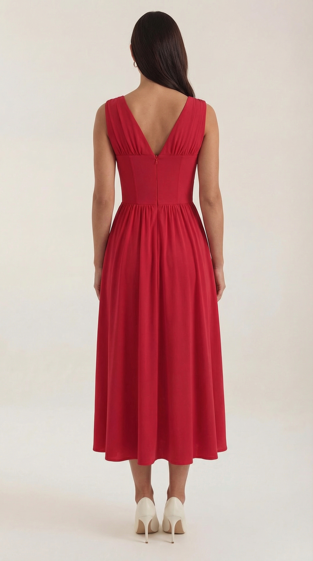 Sofia | Women's Plunge Midi Dress Elegant
