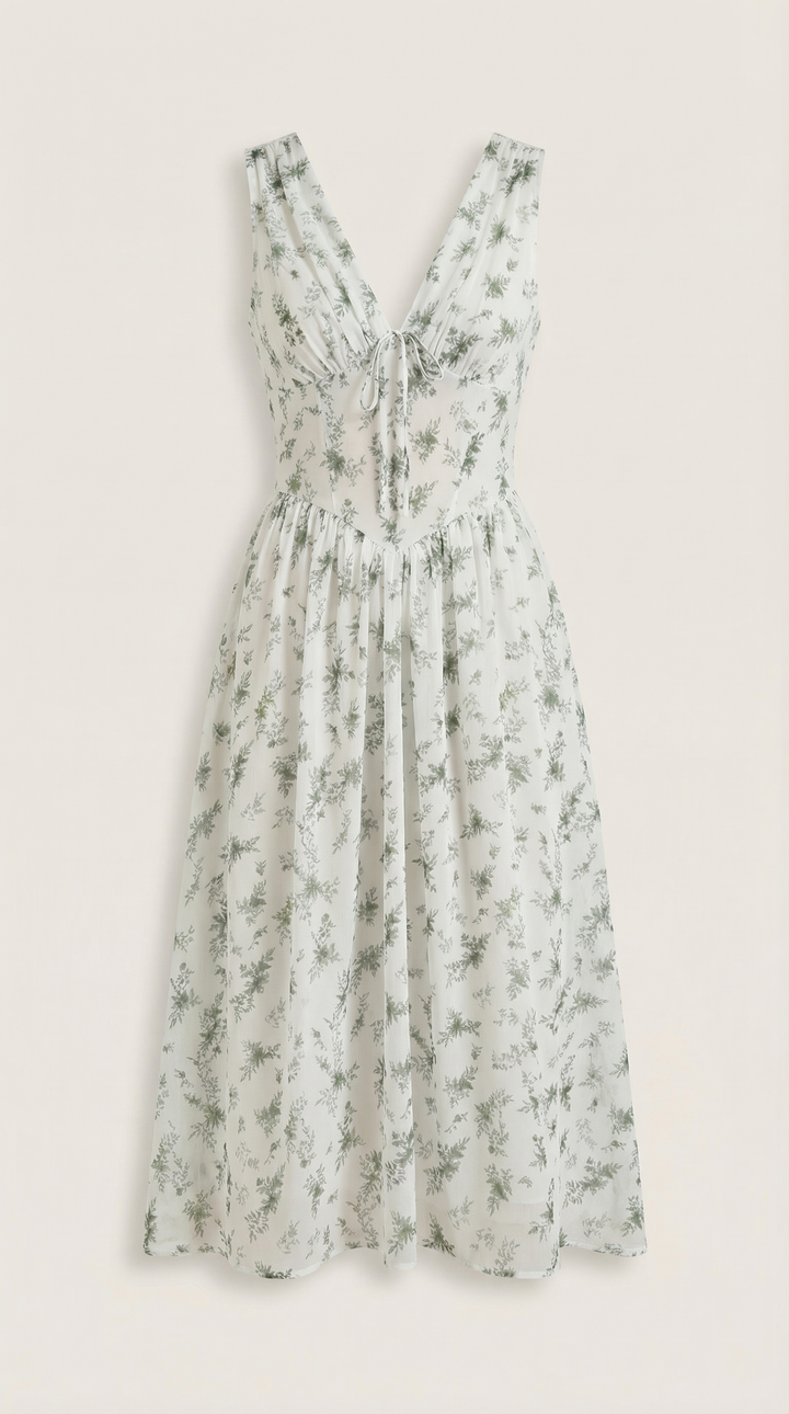 Sofia | Women's Plunge Midi Dress Elegant