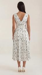 Sofia | Women's Plunge Midi Dress Elegant