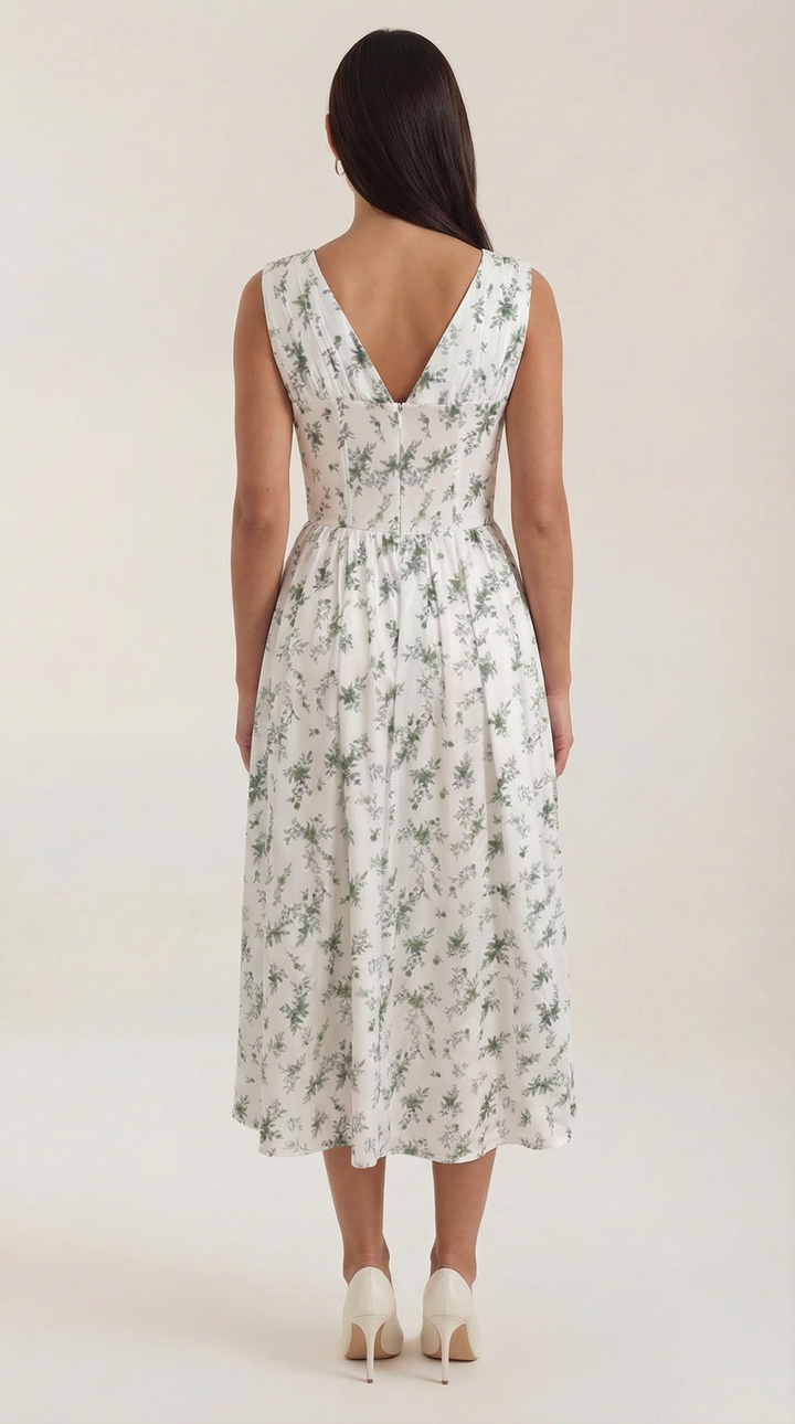 Sofia | Women's Plunge Midi Dress Elegant