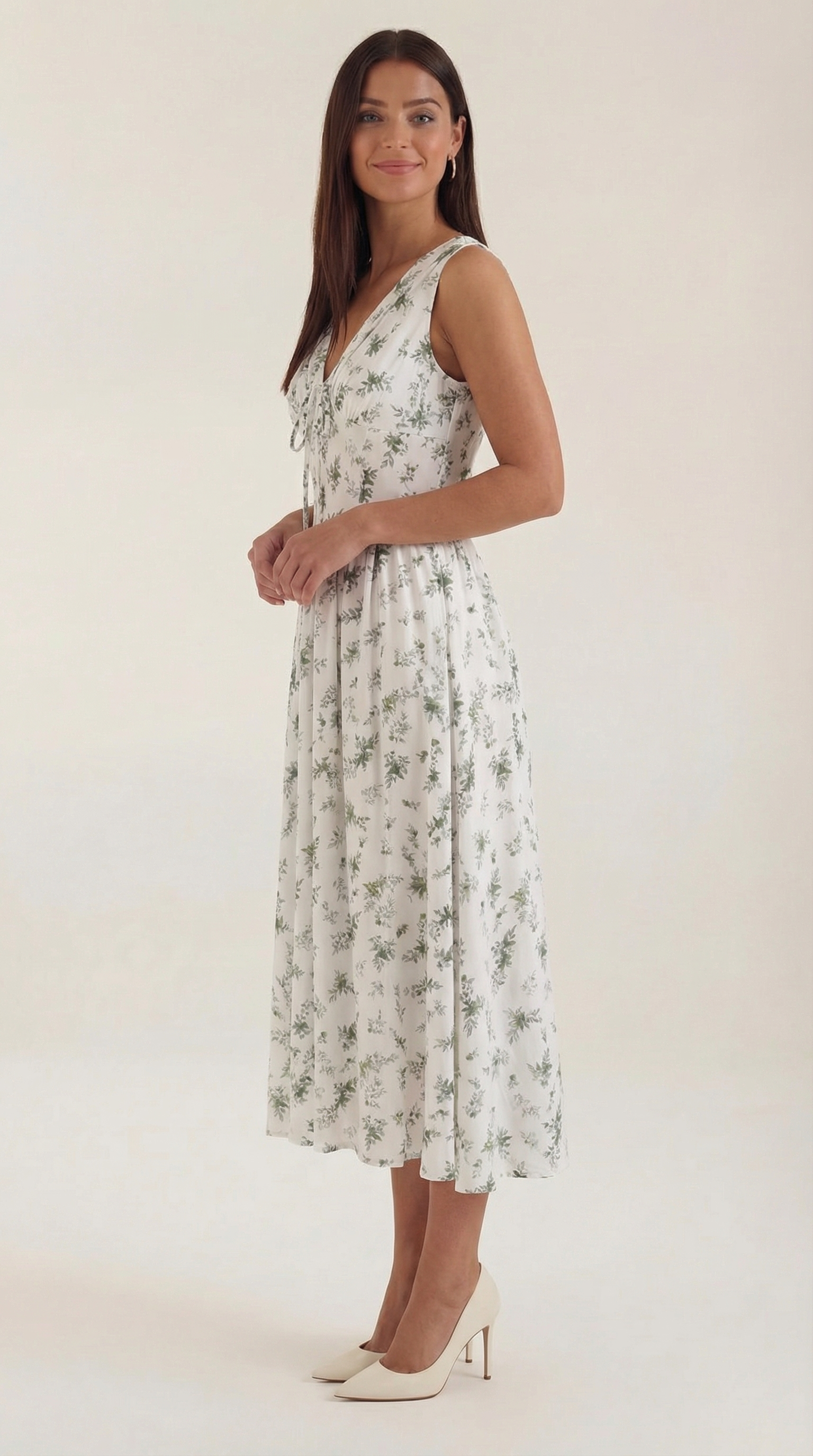 Thea | Women's Tie Front Midi Dress