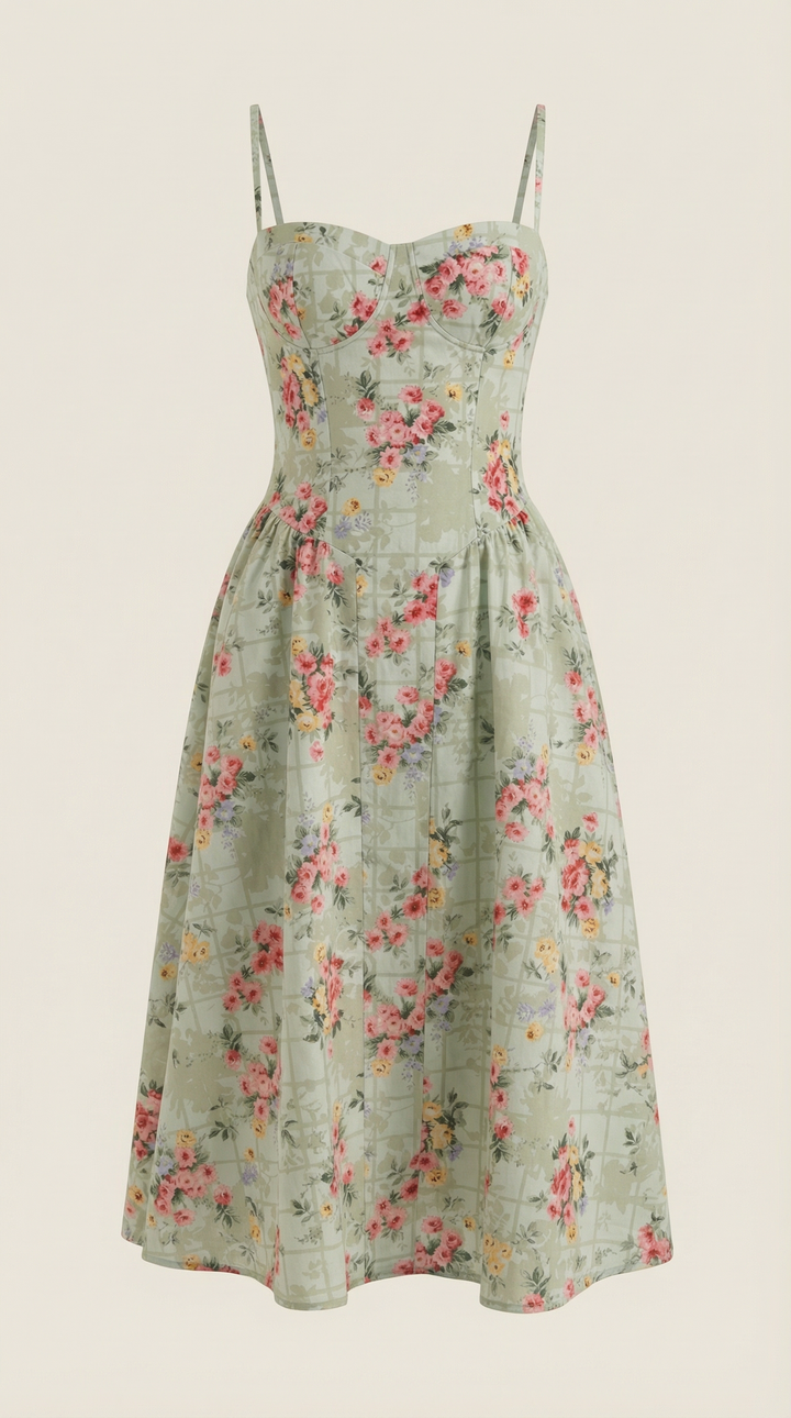 Sofia | Women's Corset Midi Dress Elegant
