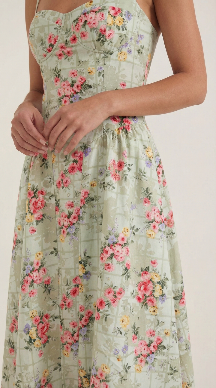 Sofia | Women's Corset Midi Dress Elegant