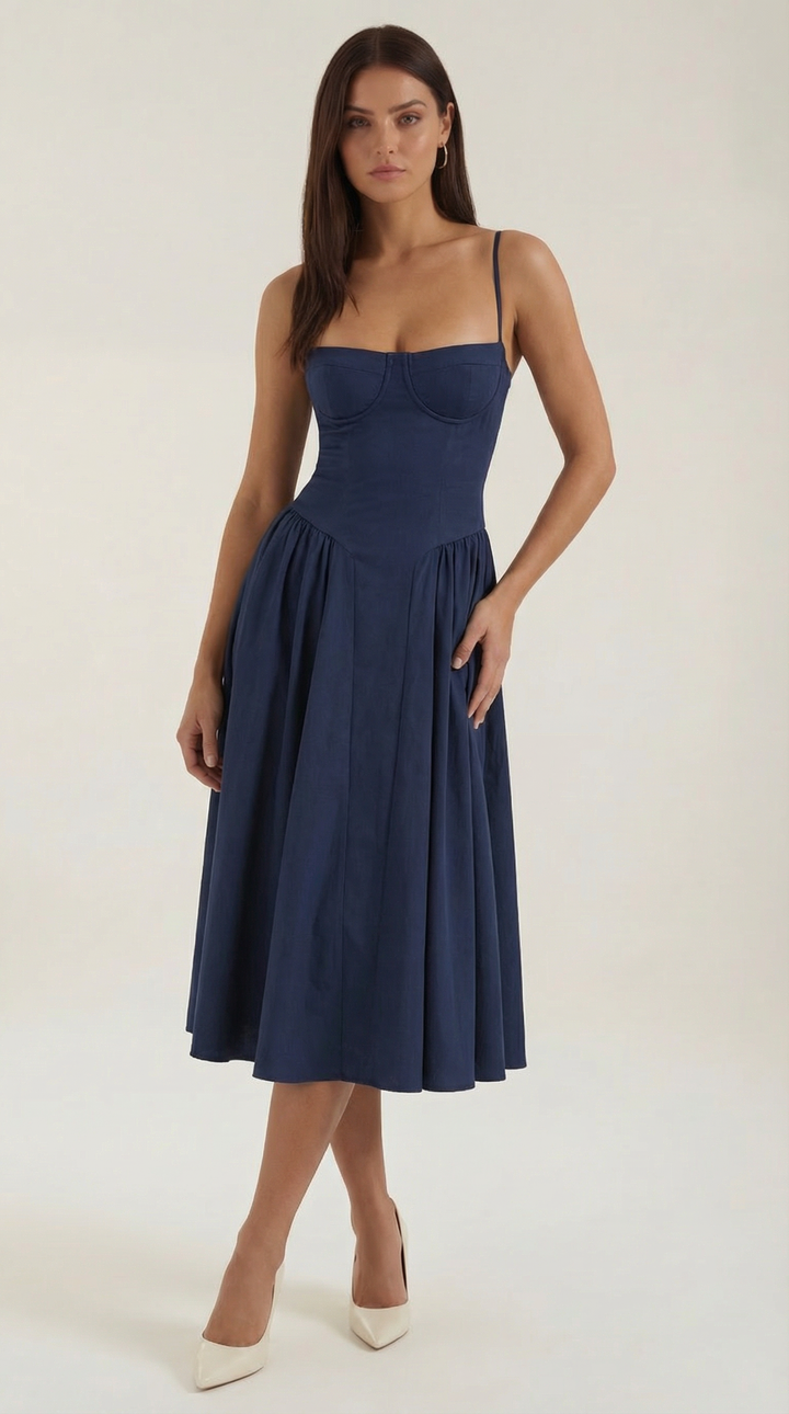 Sofia | Women's Corset Midi Dress Elegant