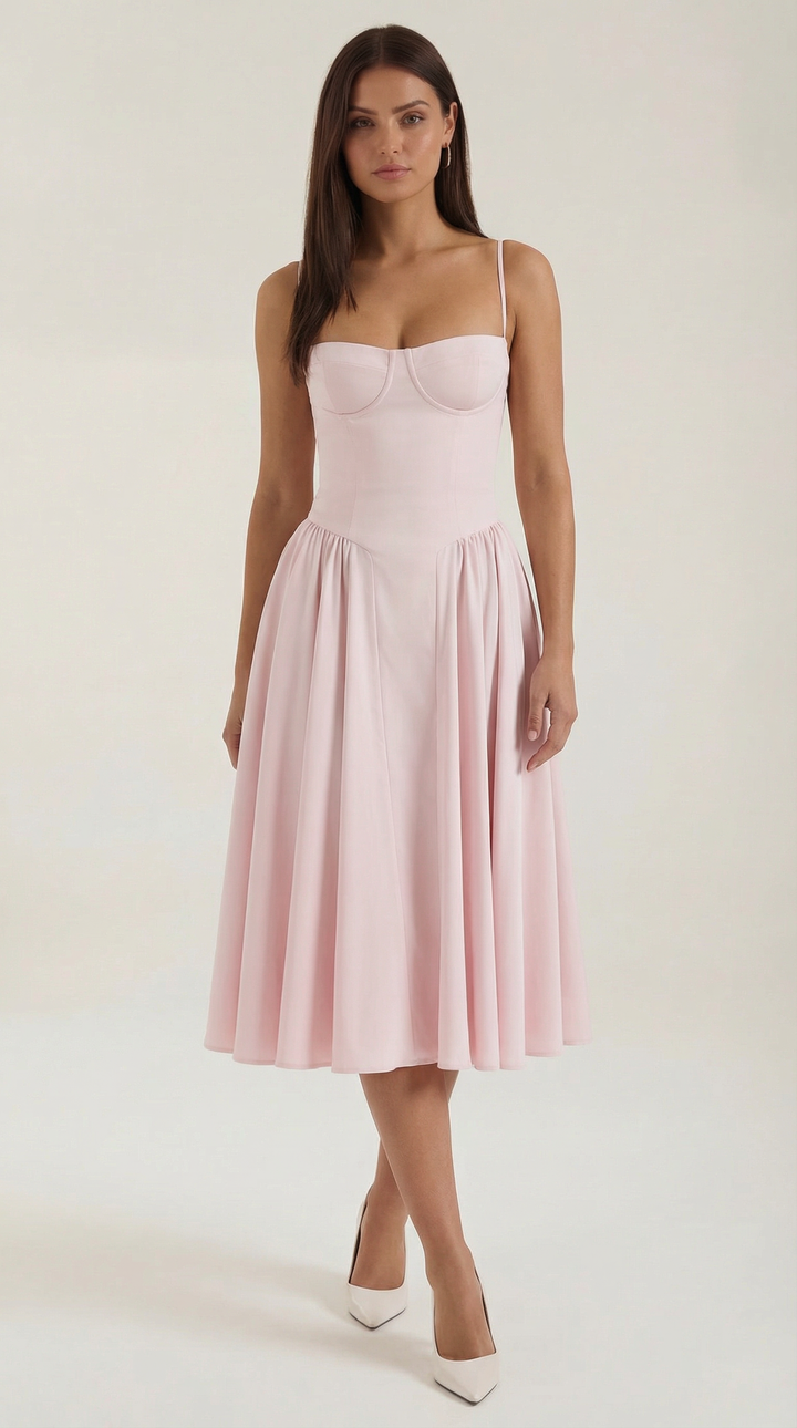 Sofia | Women's Corset Midi Dress Elegant