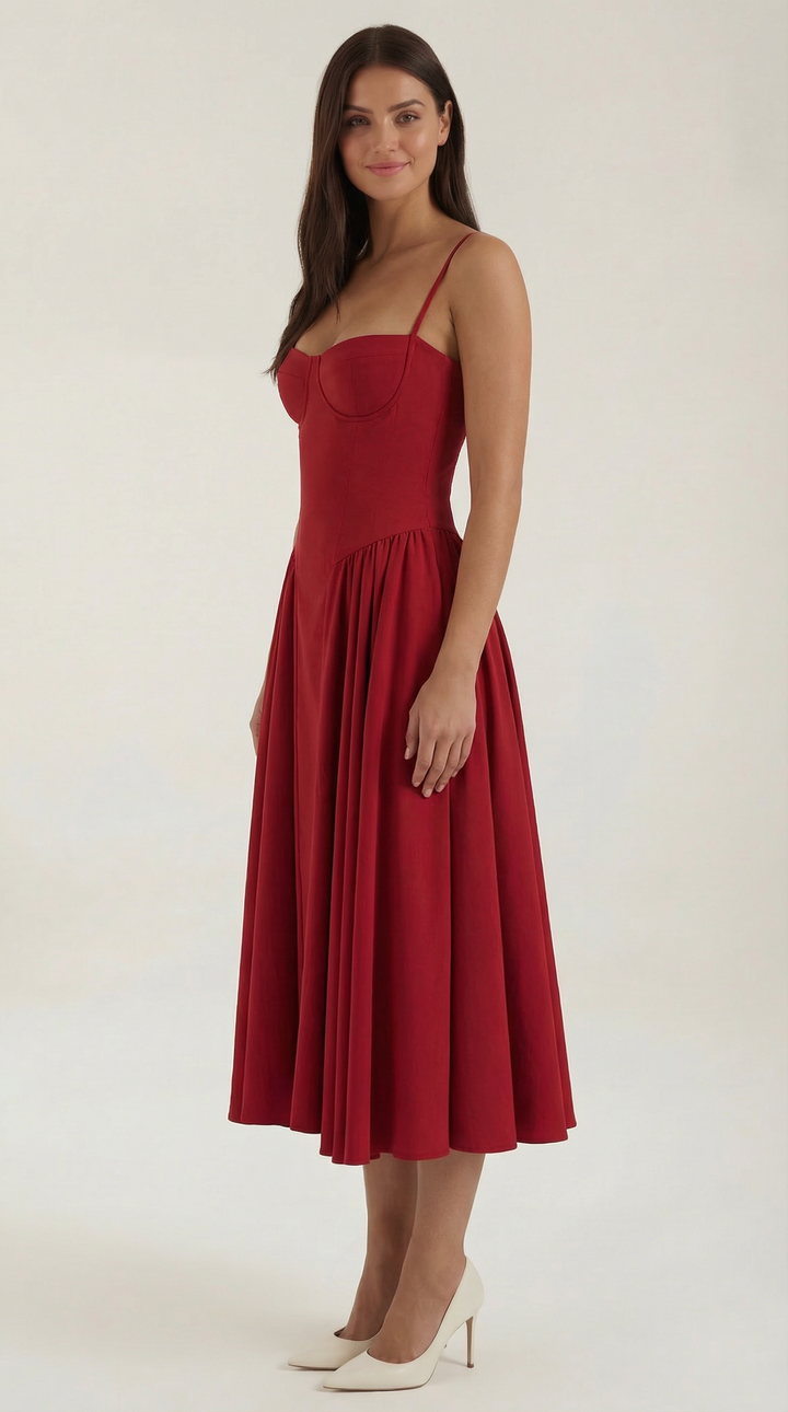 Sofia | Women's Corset Midi Dress Elegant