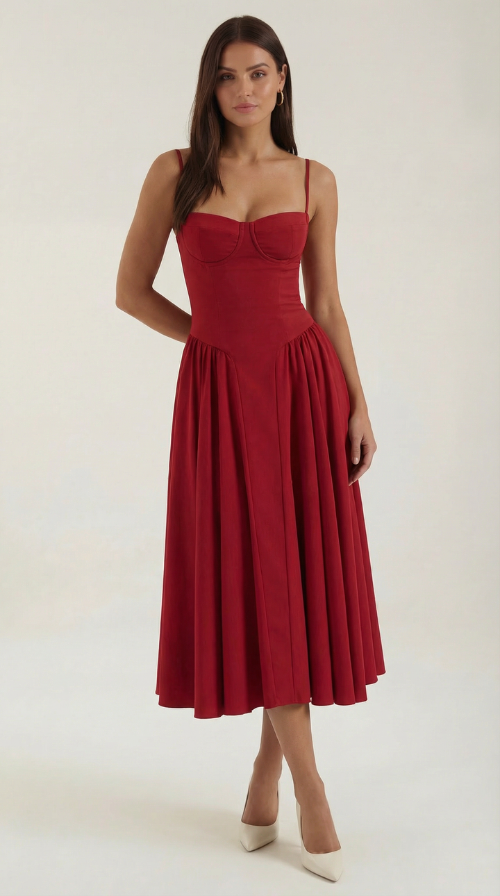 Sofia | Women's Corset Midi Dress Elegant