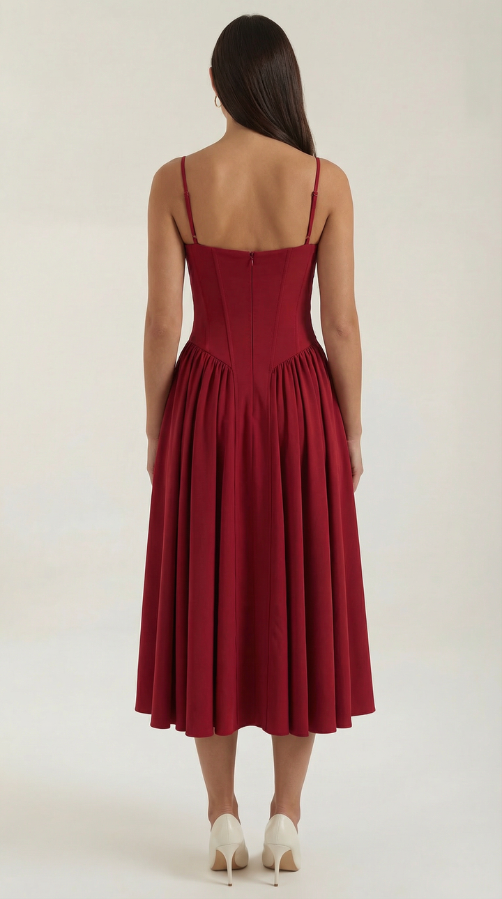 Sofia | Women's Corset Midi Dress Elegant