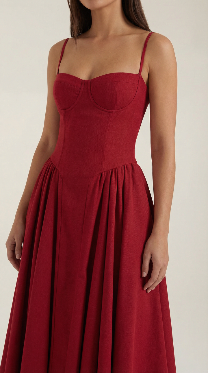 Sofia | Women's Corset Midi Dress Elegant