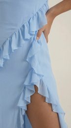 Sutton | Women's Ruffle Split Maxi Dress