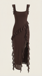Sutton | Women's Ruffle Split Maxi Dress