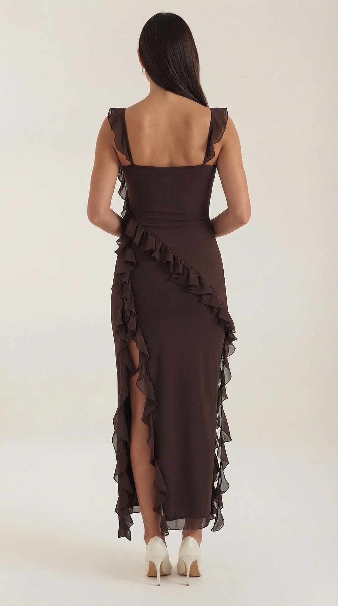 Sutton | Women's Ruffle Split Maxi Dress