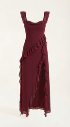 Sutton | Women's Ruffle Split Maxi Dress