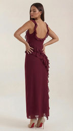 Sutton | Women's Ruffle Split Maxi Dress