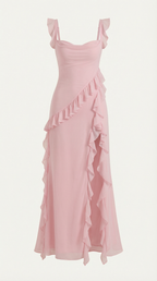 Sutton | Women's Ruffle Split Maxi Dress
