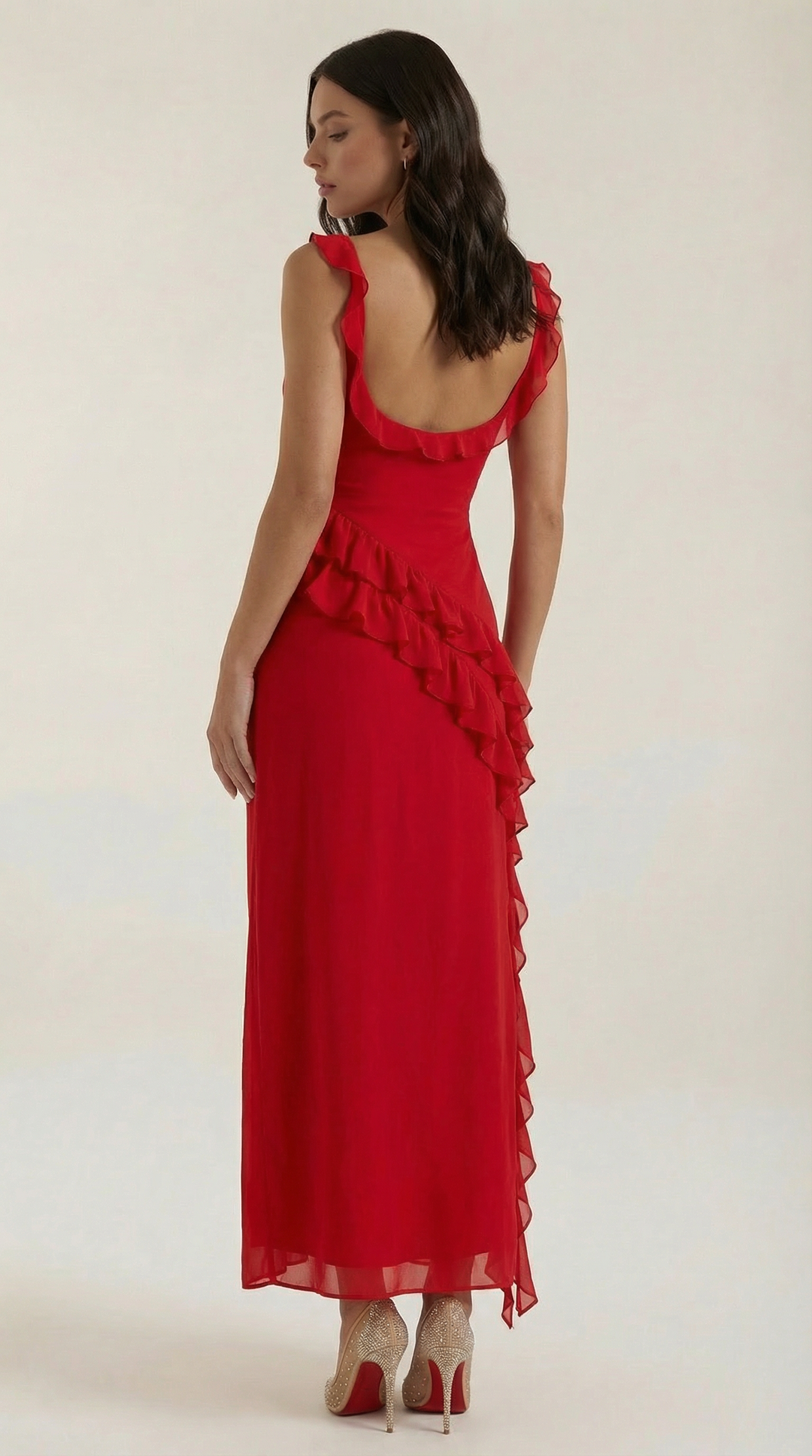Sutton | Women's Ruffle Split Maxi Dress