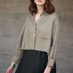 Harlow | Women's Cropped Button-Down Shirt