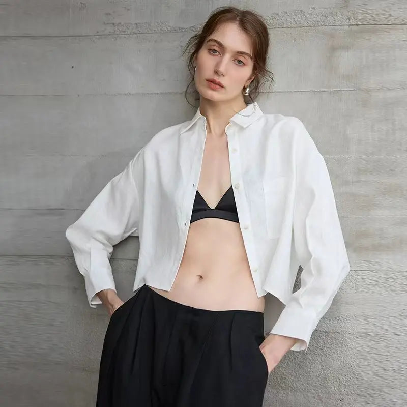 Harlow | Women's Cropped Button-Down Shirt