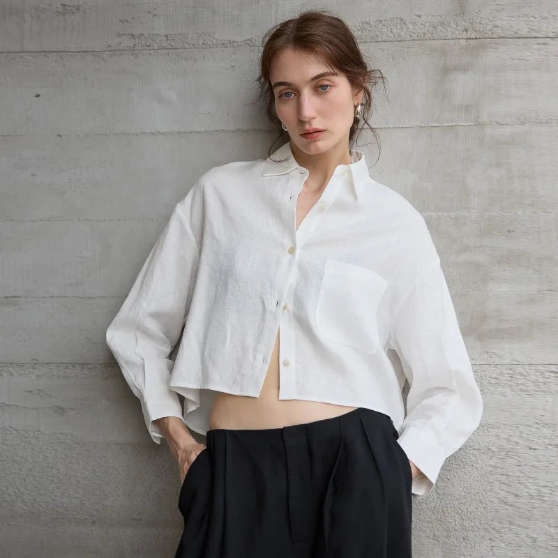 Harlow | Women's Cropped Button-Down Shirt
