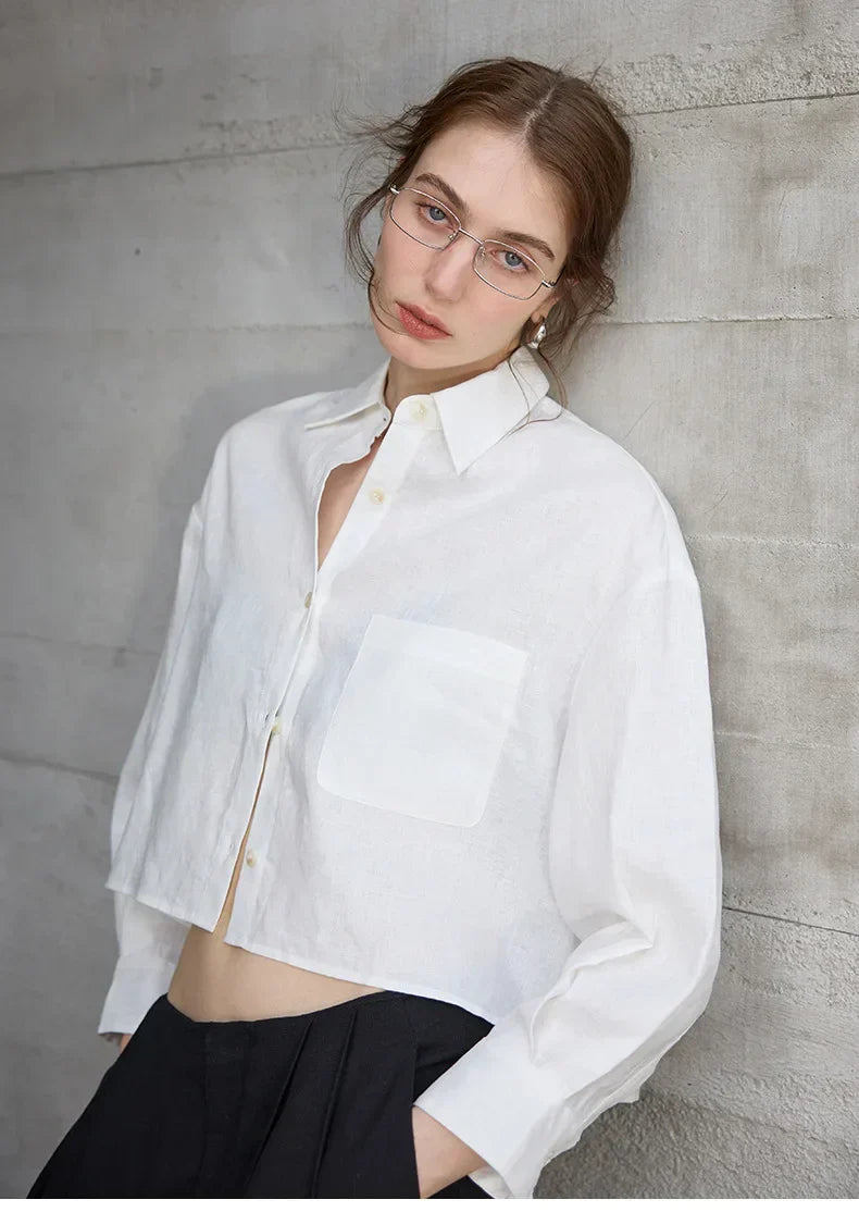 Harlow | Women's Cropped Button-Down Shirt