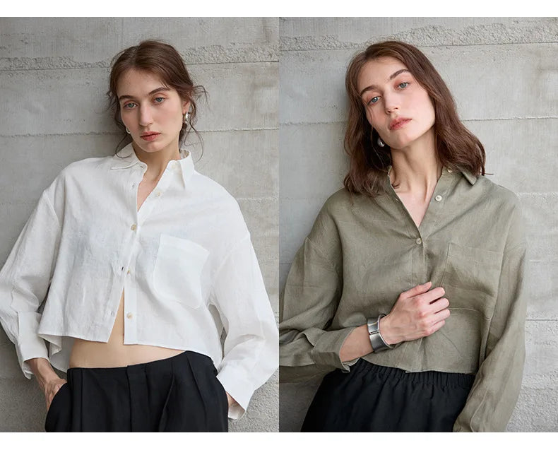 Harlow | Women's Cropped Button-Down Shirt