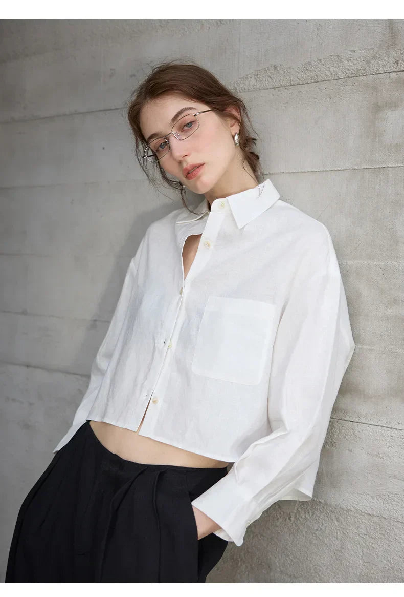 Harlow | Women's Cropped Button-Down Shirt