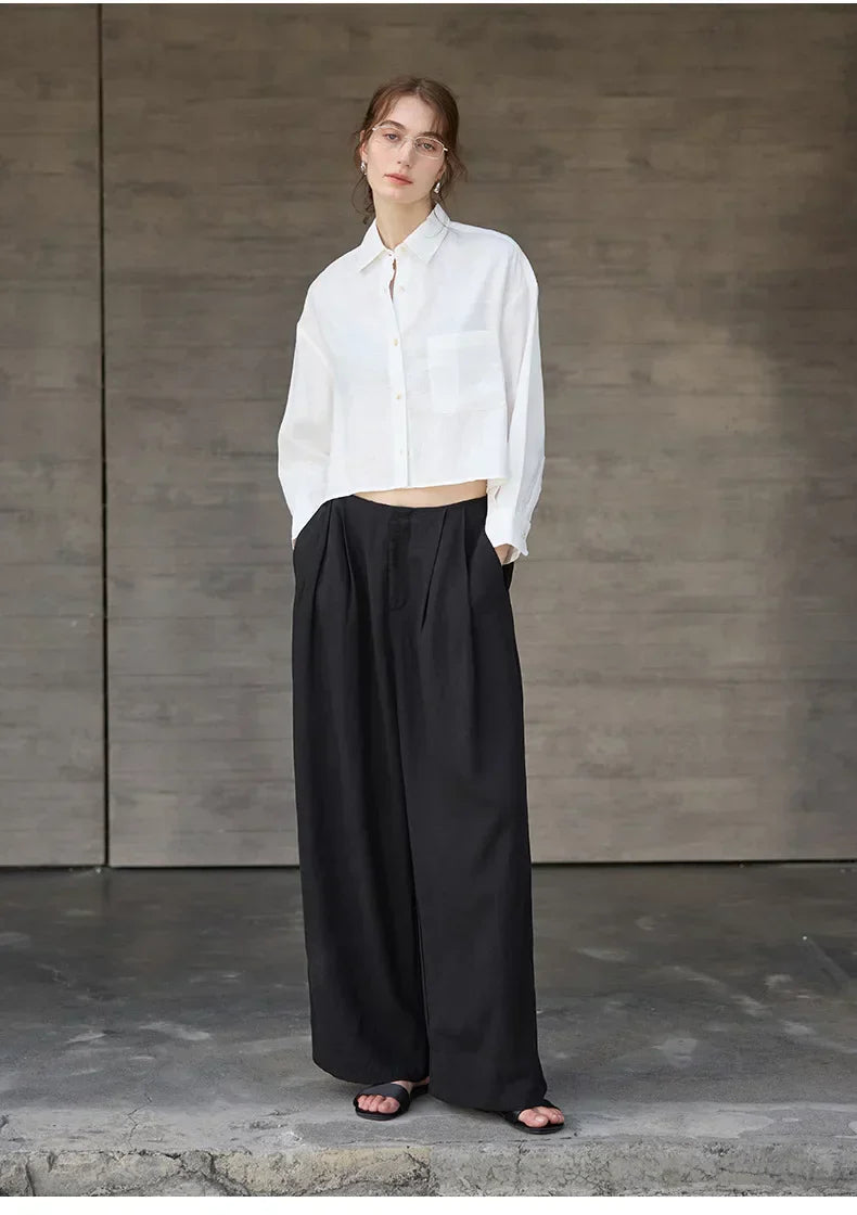 Harlow | Women's Cropped Button-Down Shirt