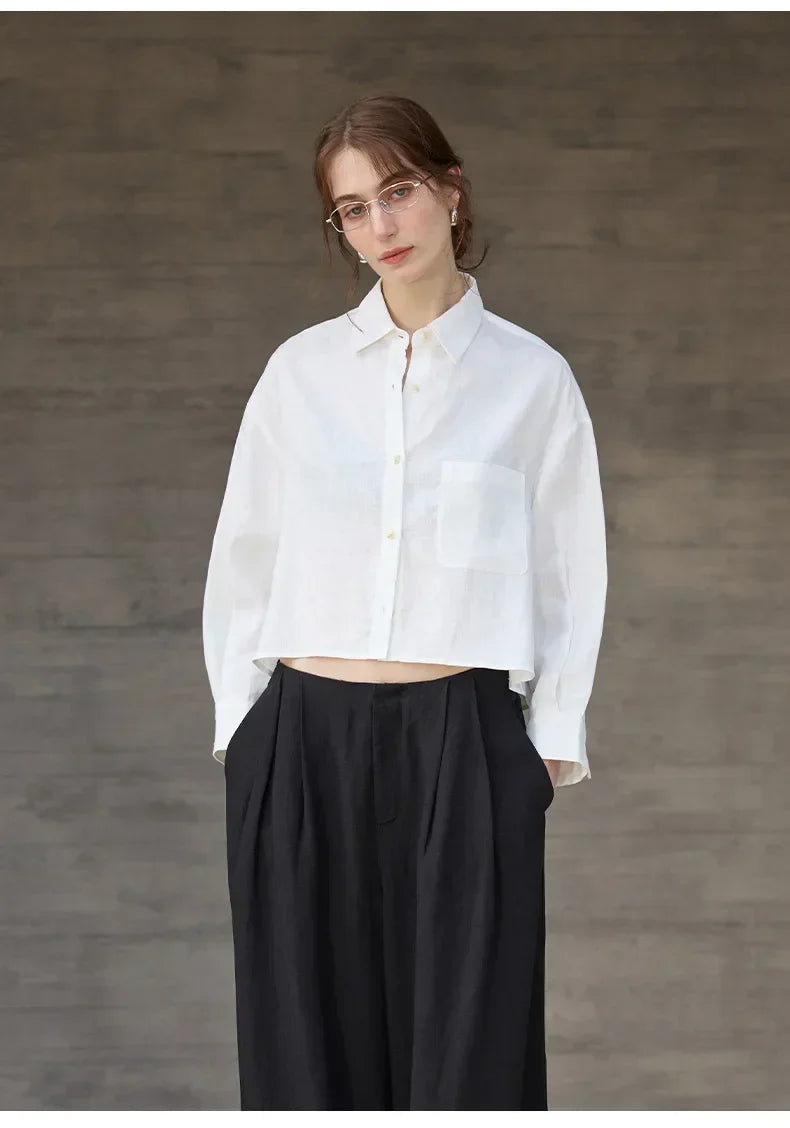 Harlow | Women's Cropped Button-Down Shirt