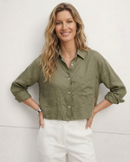 Harlow | Women's Cropped Button-Down Shirt