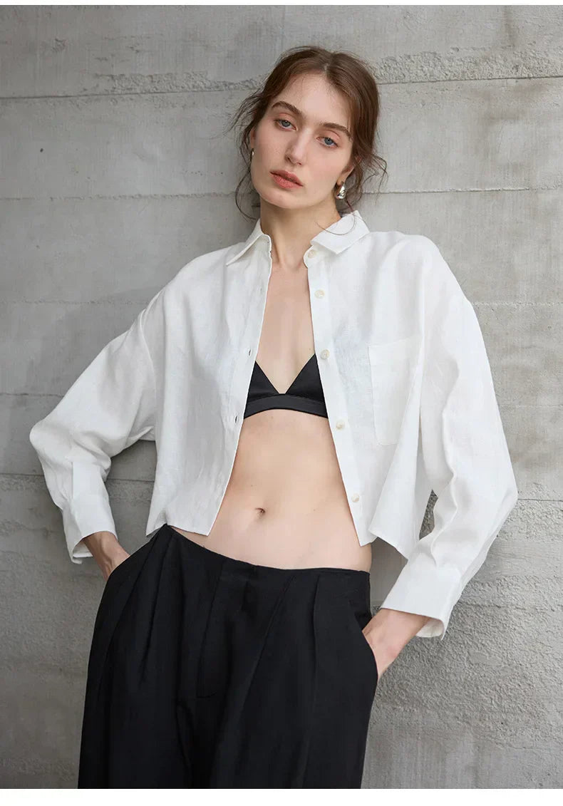 Harlow | Women's Cropped Button-Down Shirt