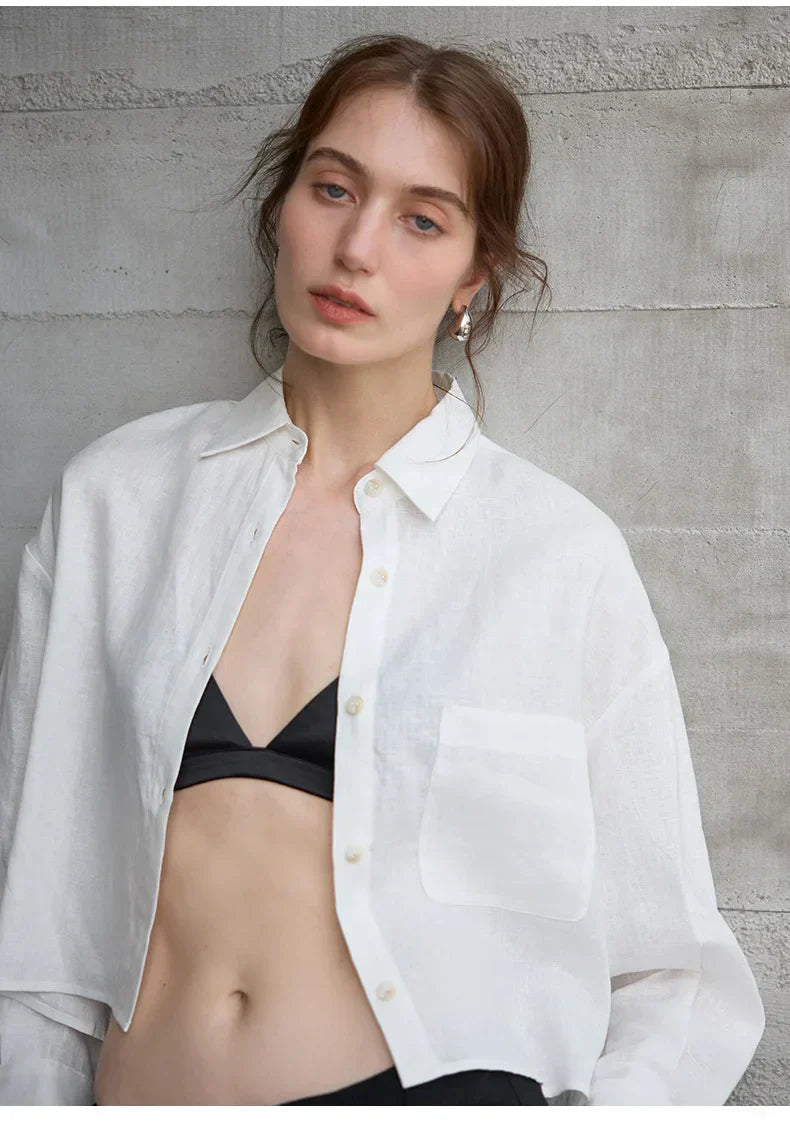 Harlow | Women's Cropped Button-Down Shirt