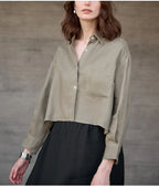 Harlow | Women's Cropped Button-Down Shirt