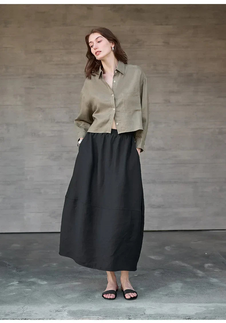 Harlow | Women's Cropped Button-Down Shirt